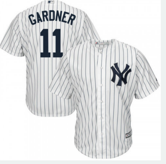 Men's New York Yankees #11 Brett Gardner White Cool Base Stitched Jersey